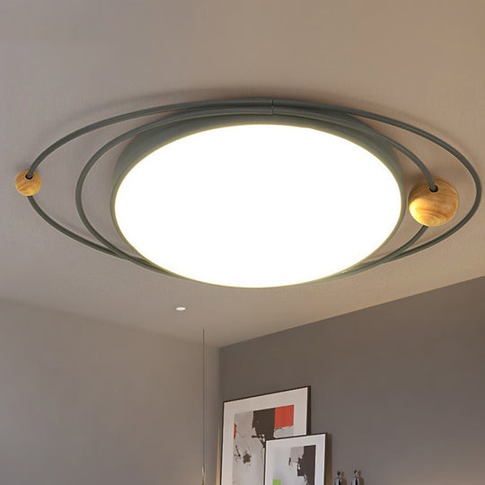 Modern Nordic Led Ceiling Lamp With Round Acrylic Design - 21/26/31 Gray/Green/White