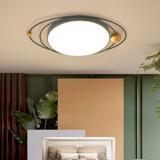 Modern Nordic LED Ceiling Lamp with Round Acrylic Design - 21"/26"/31" - Gray/Green/White - Warm/White/Natural Light