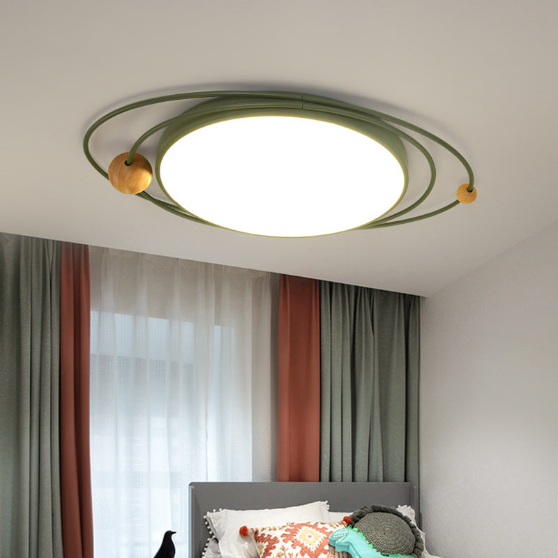 Modern Nordic LED Ceiling Lamp with Round Acrylic Design - 21"/26"/31" - Gray/Green/White - Warm/White/Natural Light