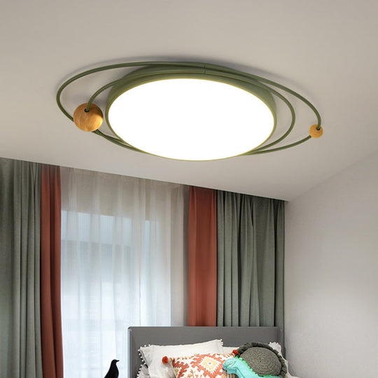 Modern Nordic LED Ceiling Lamp with Round Acrylic Design - 21"/26"/31" - Gray/Green/White - Warm/White/Natural Light