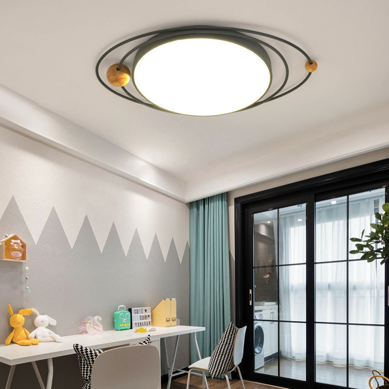 Modern Nordic LED Ceiling Lamp with Round Acrylic Design - 21"/26"/31" - Gray/Green/White - Warm/White/Natural Light
