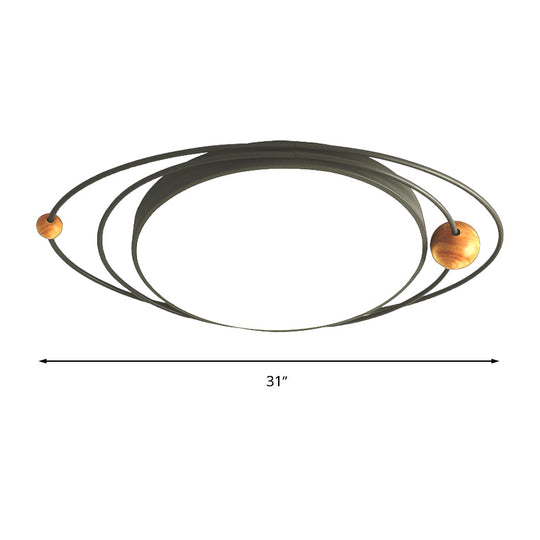 Modern Nordic Led Ceiling Lamp With Round Acrylic Design - 21/26/31 Gray/Green/White