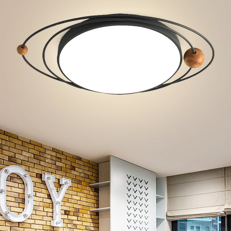 Modern Nordic LED Ceiling Lamp with Round Acrylic Design - 21"/26"/31" - Gray/Green/White - Warm/White/Natural Light