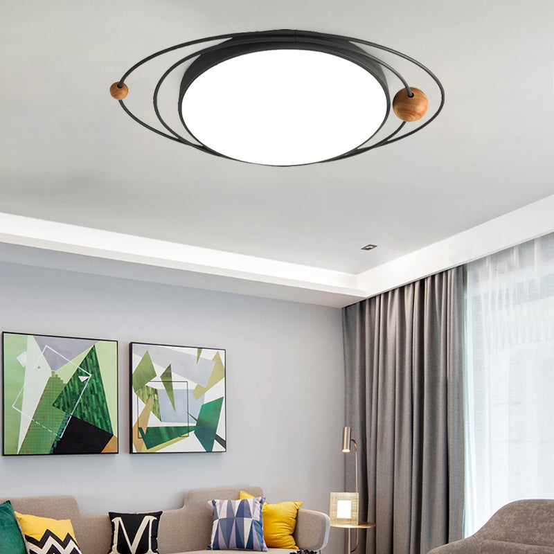 Modern Nordic LED Ceiling Lamp with Round Acrylic Design - 21"/26"/31" - Gray/Green/White - Warm/White/Natural Light