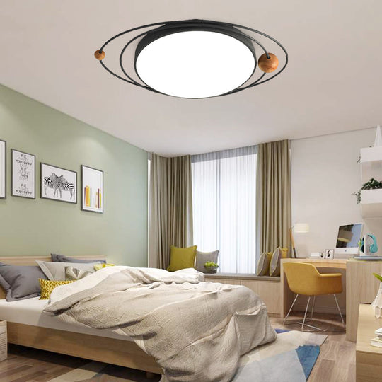 Modern Nordic LED Ceiling Lamp with Round Acrylic Design - 21"/26"/31" - Gray/Green/White - Warm/White/Natural Light