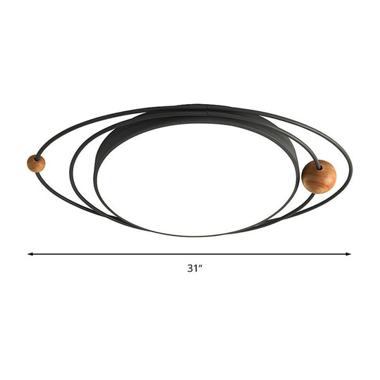 Modern Nordic LED Ceiling Lamp with Round Acrylic Design - 21"/26"/31" - Gray/Green/White - Warm/White/Natural Light