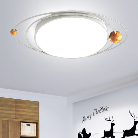 Modern Nordic LED Ceiling Lamp with Round Acrylic Design - 21"/26"/31" - Gray/Green/White - Warm/White/Natural Light