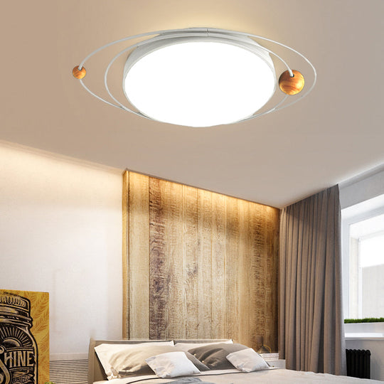 Modern Nordic LED Ceiling Lamp with Round Acrylic Design - 21"/26"/31" - Gray/Green/White - Warm/White/Natural Light