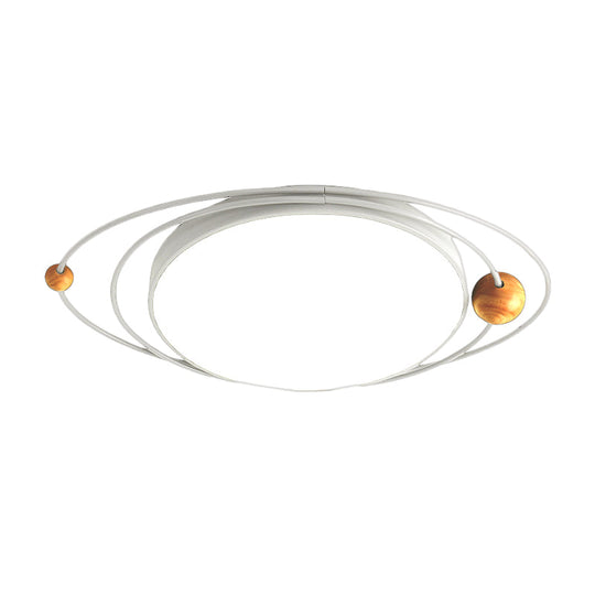 Modern Nordic LED Ceiling Lamp with Round Acrylic Design - 21"/26"/31" - Gray/Green/White - Warm/White/Natural Light