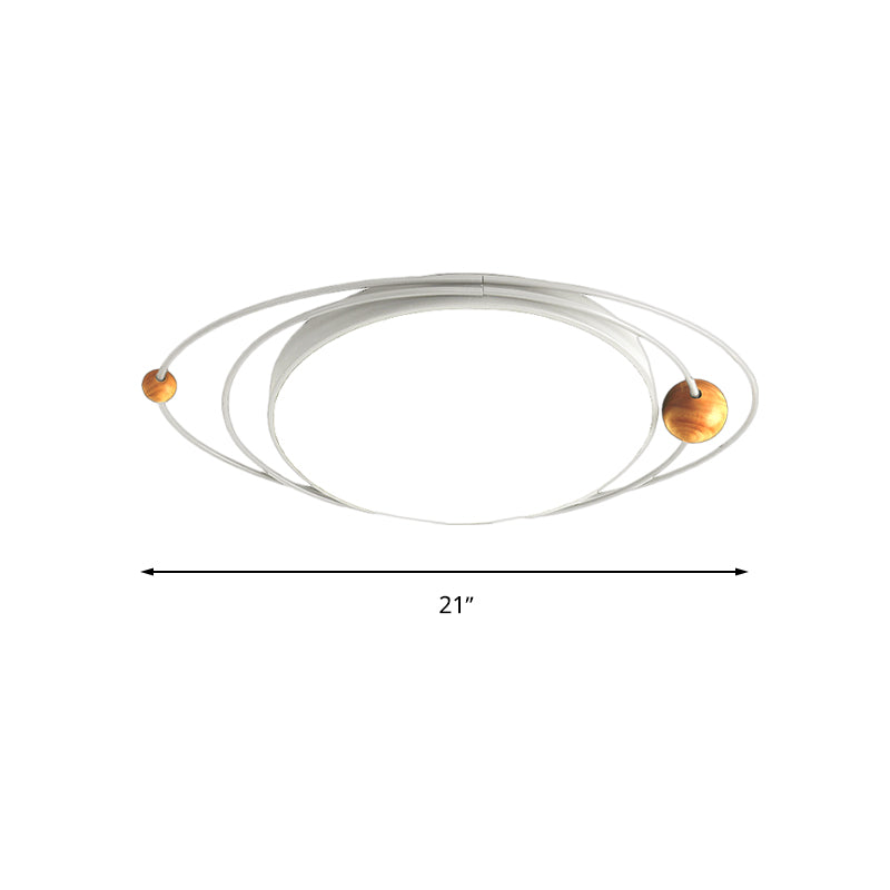 Modern Nordic LED Ceiling Lamp with Round Acrylic Design - 21"/26"/31" - Gray/Green/White - Warm/White/Natural Light