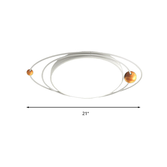 Modern Nordic LED Ceiling Lamp with Round Acrylic Design - 21"/26"/31" - Gray/Green/White - Warm/White/Natural Light