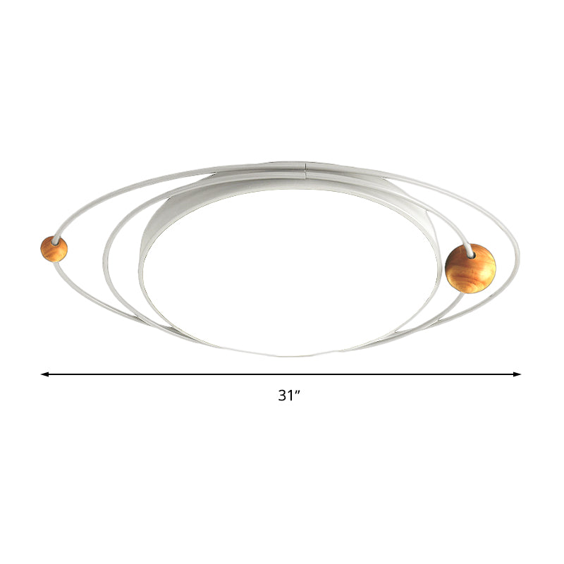 Modern Nordic LED Ceiling Lamp with Round Acrylic Design - 21"/26"/31" - Gray/Green/White - Warm/White/Natural Light