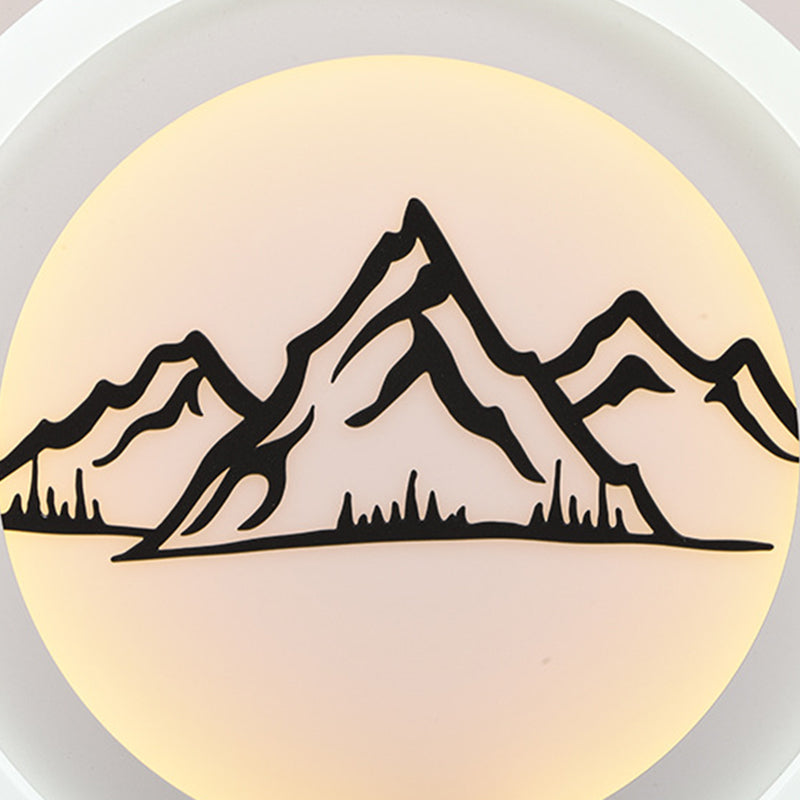 Modern Crystal LED Ceiling Light for Dining Rooms - Round Design, Flush Mount, White Finish