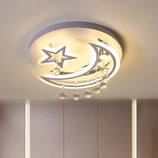 Modern Starry LED Ceiling Light in Warm/White for Bedroom- 16"/19.5" Diameter