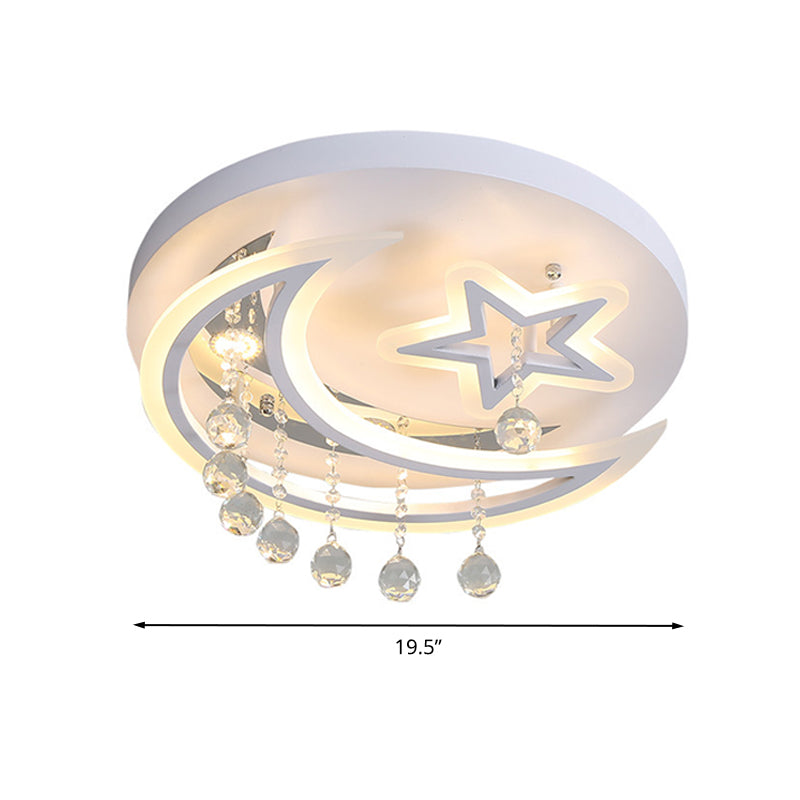 Modern Starry LED Ceiling Light in Warm/White for Bedroom- 16"/19.5" Diameter