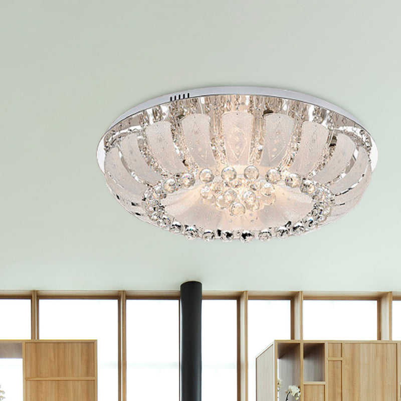 Modern Dome Crystal Ball Flush Light - 19.5"/23.5" Wide LED Ceiling Lamp