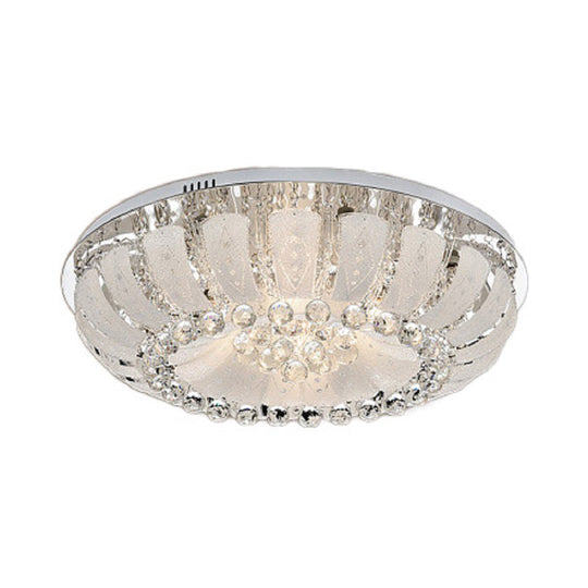 Modern Dome Crystal Ball Flush Light - 19.5"/23.5" Wide LED Ceiling Lamp