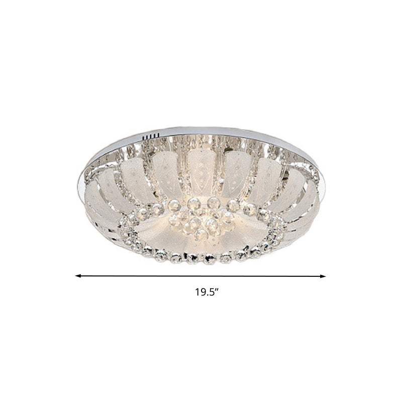 Modern Dome Crystal Ball Flush Light - 19.5/23.5 Wide Led Ceiling Lamp
