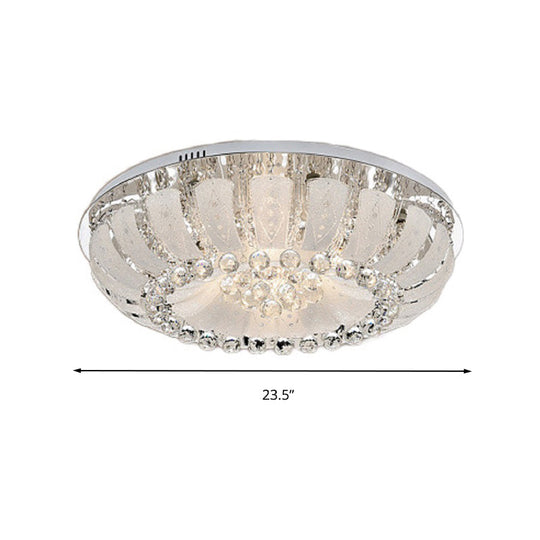Modern Dome Crystal Ball Flush Light - 19.5"/23.5" Wide LED Ceiling Lamp