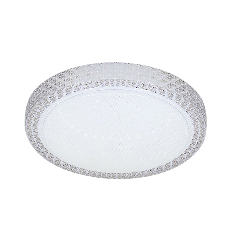 Minimalistic Crystal Bedroom LED Ceiling Light Fixture in White