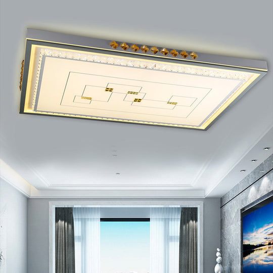 Contemporary LED Ceiling Light - Acrylic White Flush Mount, Remote Control, Stepless Dimming, 3 Color Light Options