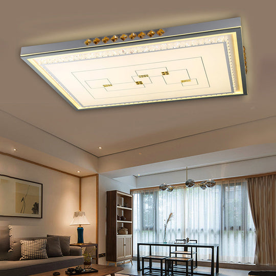 Contemporary LED Ceiling Light - Acrylic White Flush Mount, Remote Control, Stepless Dimming, 3 Color Light Options