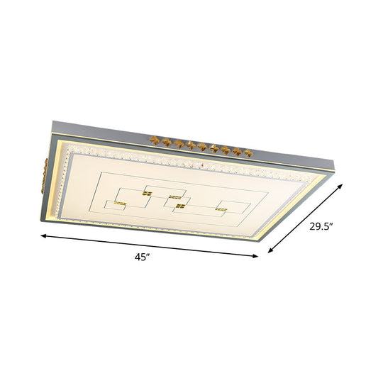 Contemporary LED Ceiling Light - Acrylic White Flush Mount, Remote Control, Stepless Dimming, 3 Color Light Options