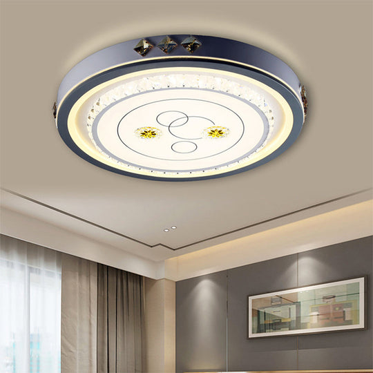 Contemporary LED Ceiling Light - Acrylic White Flush Mount, Remote Control, Stepless Dimming, 3 Color Light Options