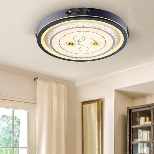 Contemporary LED Ceiling Light - Acrylic White Flush Mount, Remote Control, Stepless Dimming, 3 Color Light Options