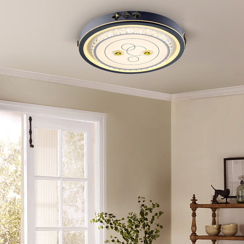 Contemporary LED Ceiling Light - Acrylic White Flush Mount, Remote Control, Stepless Dimming, 3 Color Light Options