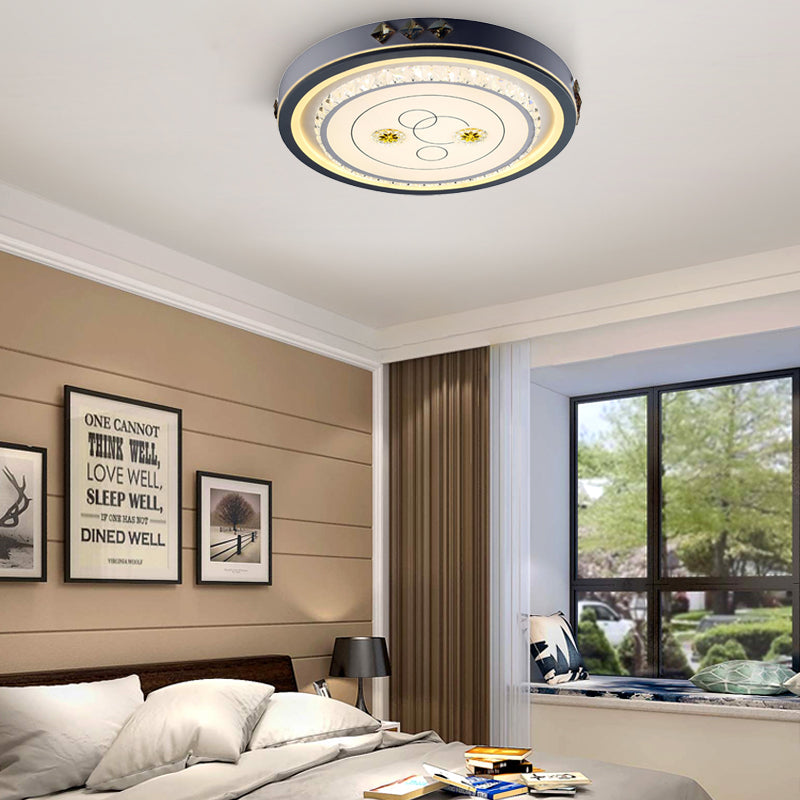 Contemporary LED Ceiling Light - Acrylic White Flush Mount, Remote Control, Stepless Dimming, 3 Color Light Options