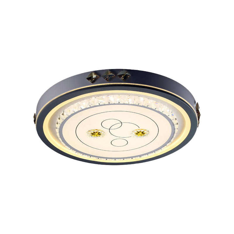 Contemporary LED Ceiling Light - Acrylic White Flush Mount, Remote Control, Stepless Dimming, 3 Color Light Options