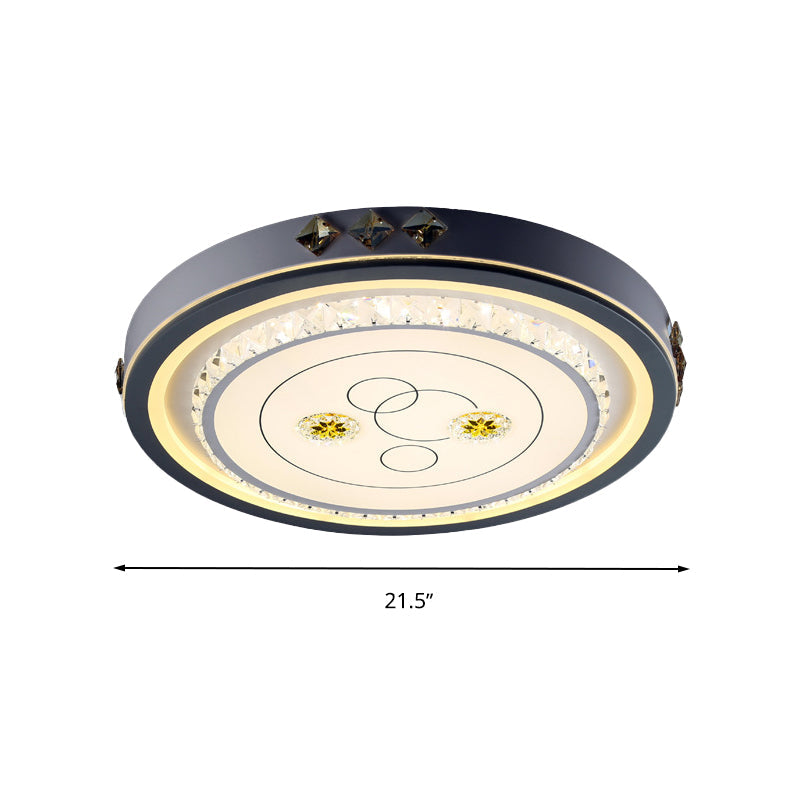 Contemporary LED Ceiling Light - Acrylic White Flush Mount, Remote Control, Stepless Dimming, 3 Color Light Options