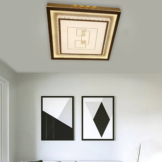 Contemporary LED Ceiling Light - Acrylic White Flush Mount, Remote Control, Stepless Dimming, 3 Color Light Options