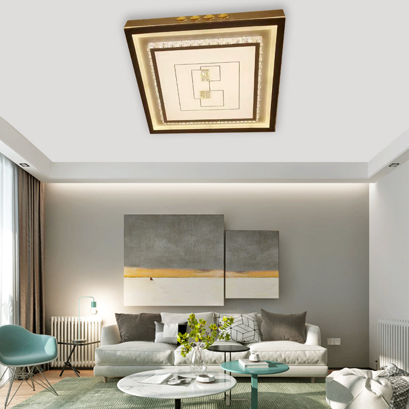 Contemporary LED Ceiling Light - Acrylic White Flush Mount, Remote Control, Stepless Dimming, 3 Color Light Options