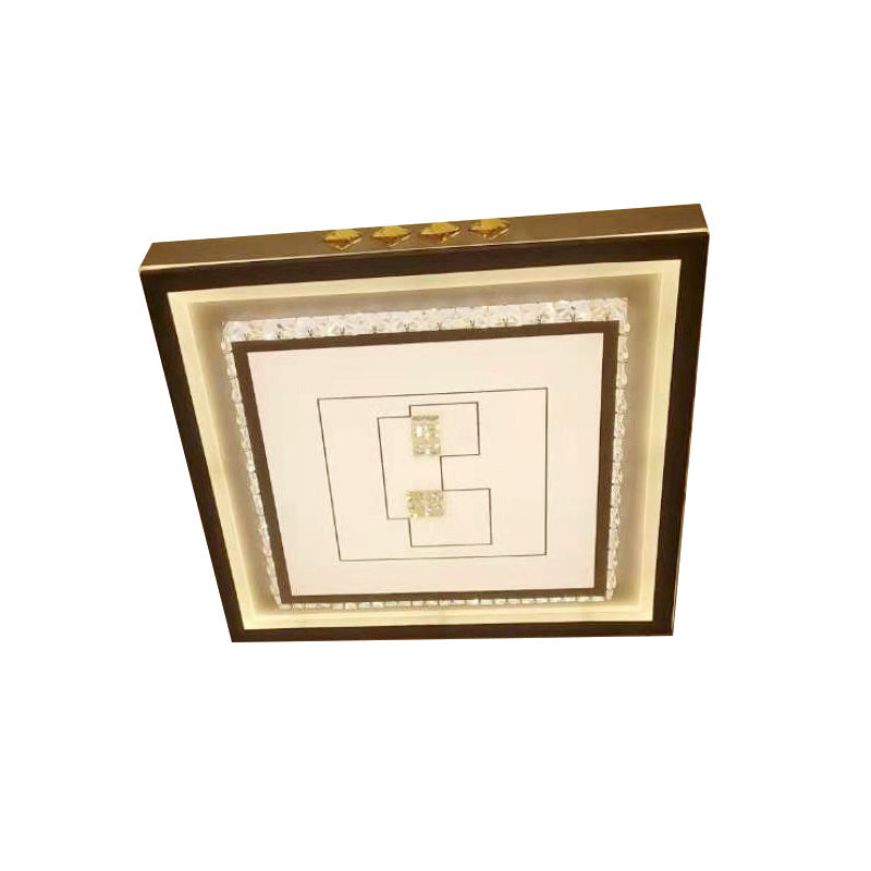 Contemporary LED Ceiling Light - Acrylic White Flush Mount, Remote Control, Stepless Dimming, 3 Color Light Options