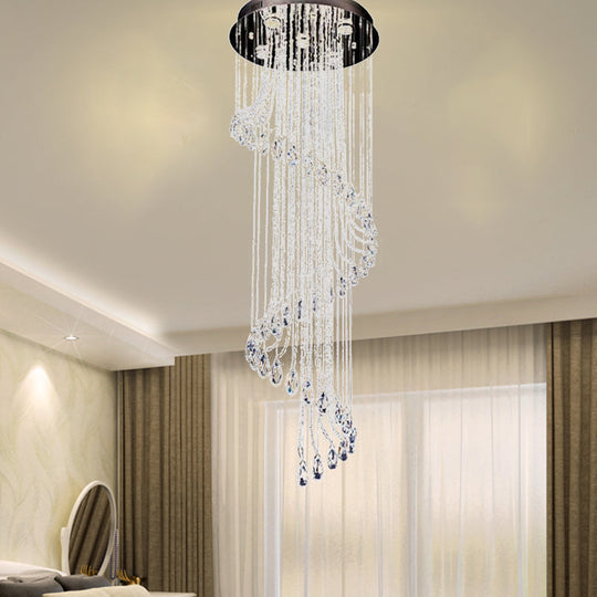 Modern Stainless-Steel Flush Mount Ceiling Light Fixture with 5 Bulbs