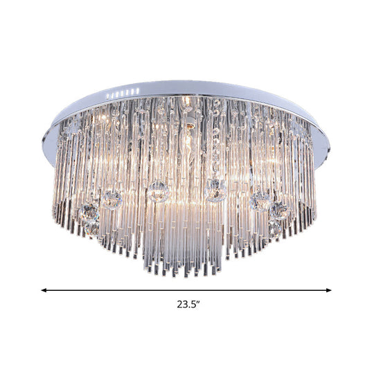 Modern Crystal Flush Mount Ceiling Light Fixture, with Tiered Design and Multiple Head Options