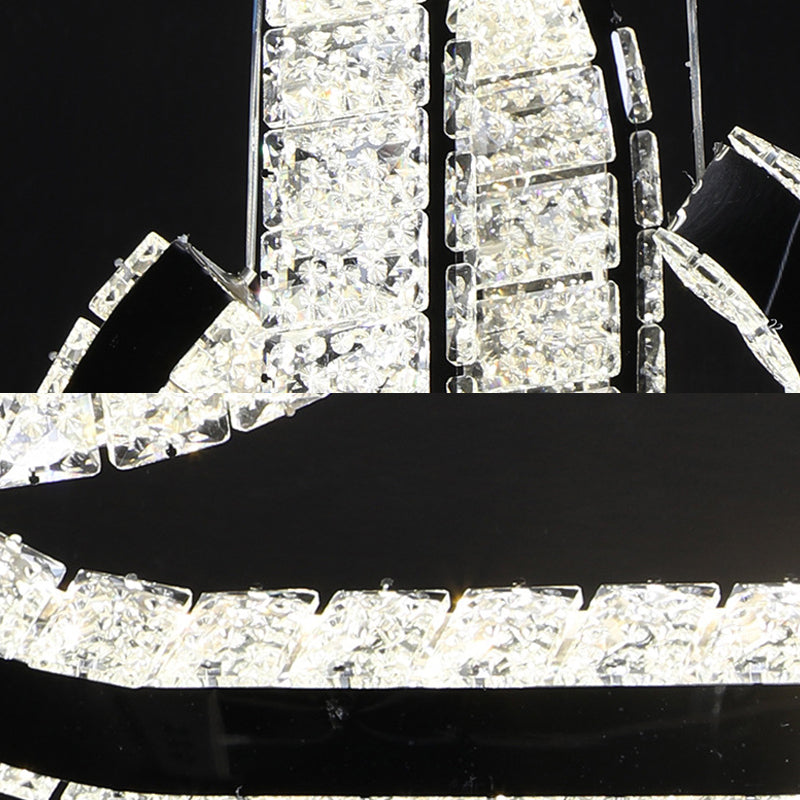 Modern Oval Led Chandelier In Black - Minimalist Hanging Lamp Fixture