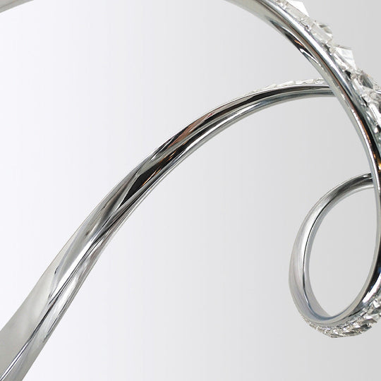 Modern Crystal Led Chandelier: Twist Hanging Pendant Lighting For Dining Room In Chrome Warm/White