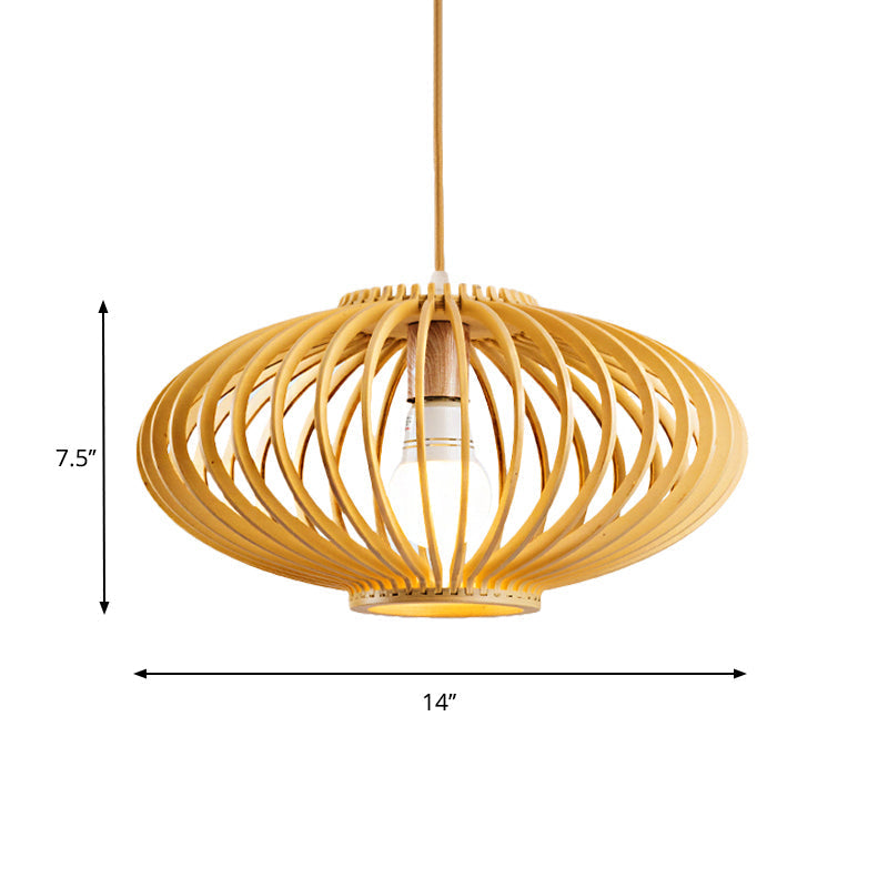 Contemporary Laser Cut Hanging Lamp - Black/Yellow, 1 Head Wood Ceiling Pendant Light for Restaurants