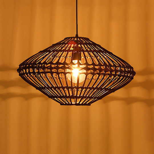 Contemporary Laser Cut Hanging Lamp - Black/Yellow, 1 Head Wood Ceiling Pendant Light for Restaurants