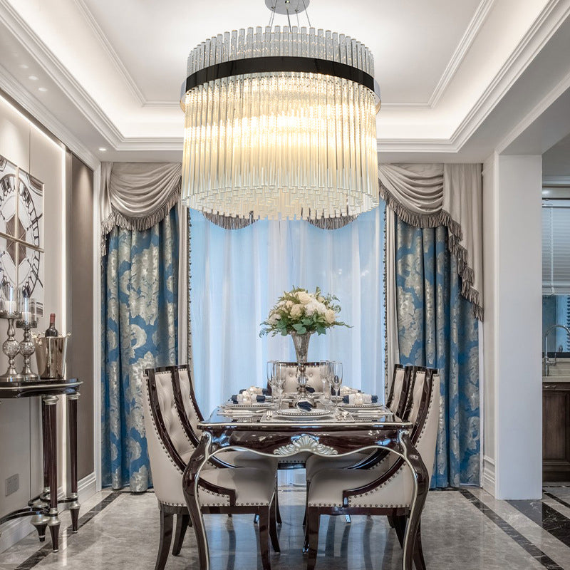 Modernist Crystal Pendant Ceiling Chandelier in Chrome - 13 Heads, Ideal for Living Room