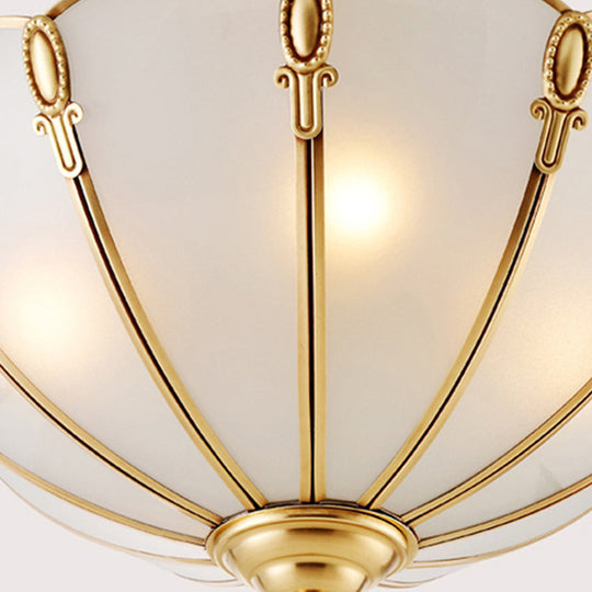 Classic Scallop Flush Mount Metal Ceiling Light Fixture in Brass for Bedroom - 17"/21" Width, 3/4 Bulbs