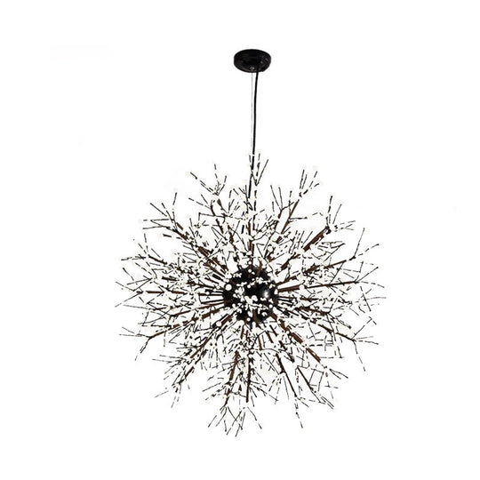 Modern Crystal Starburst Chandelier: 23.5"/31.5" Wide, 8/12 Lights, White/Red and Green
