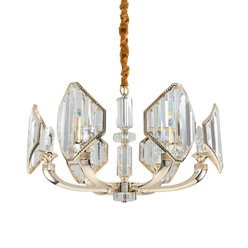 Sputnik Crystal Chandelier Light: Elegant 6-Head Gold Pendant Ceiling Fixture