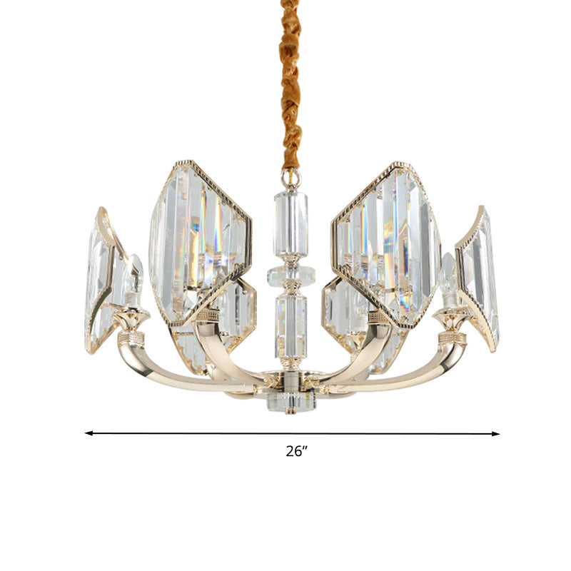 Sputnik Crystal Chandelier Light: Elegant 6-Head Gold Pendant Ceiling Fixture