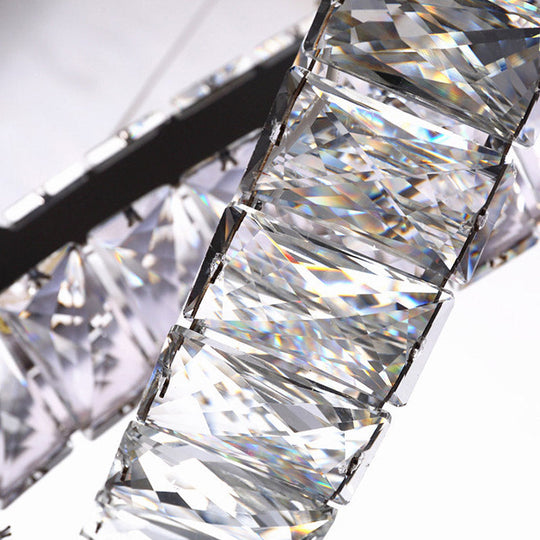 Stainless-Steel LED Ceiling Chandelier: Crystal Block Five-Pointed Star Hanging Light, Warm/White/3 Color Options