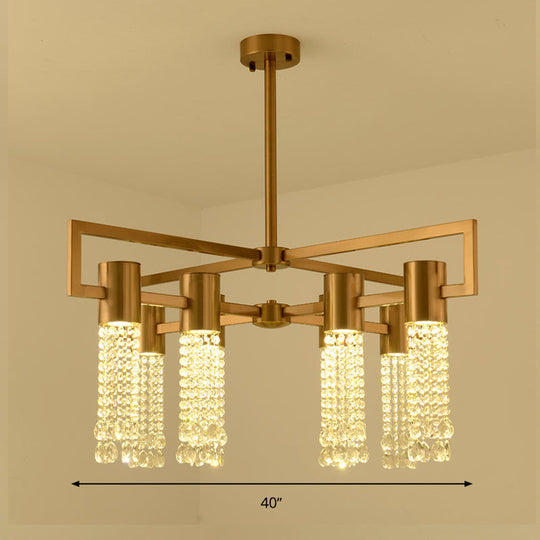 Modern 8/10 Bulb LED Gold Crystal Pendant Chandelier for Bedroom
