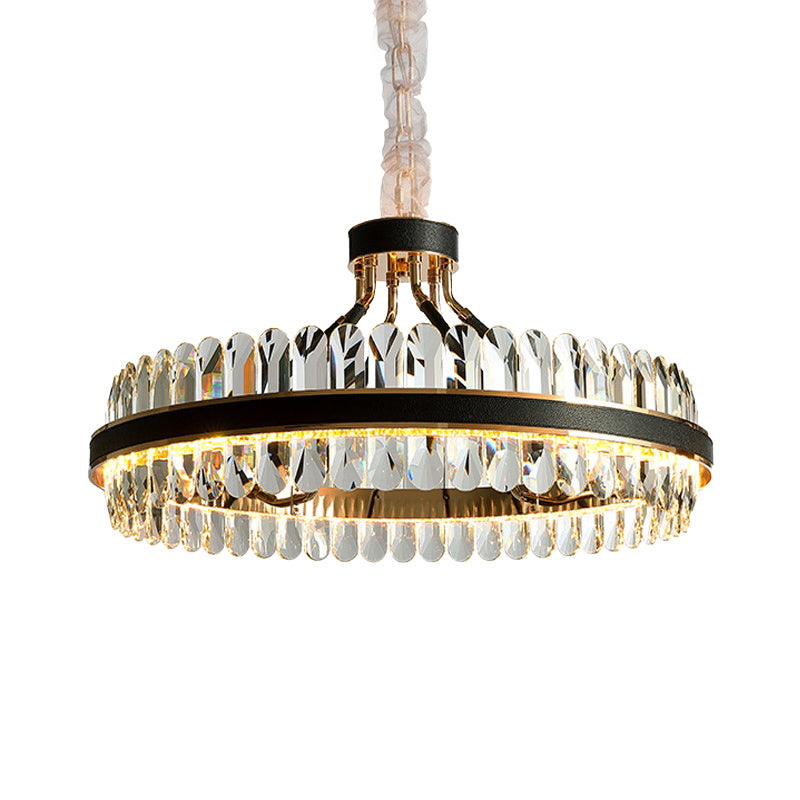 Modern LED Black Crystal Chandelier for Living Room - Stylish Pendant Lighting Fixture